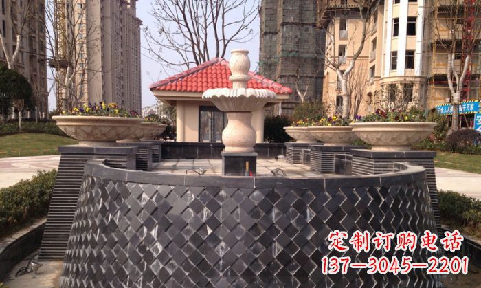 徐州小区景观大理石喷泉石雕 (3)