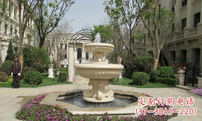 徐州小区景观大理石喷泉石雕 (7)