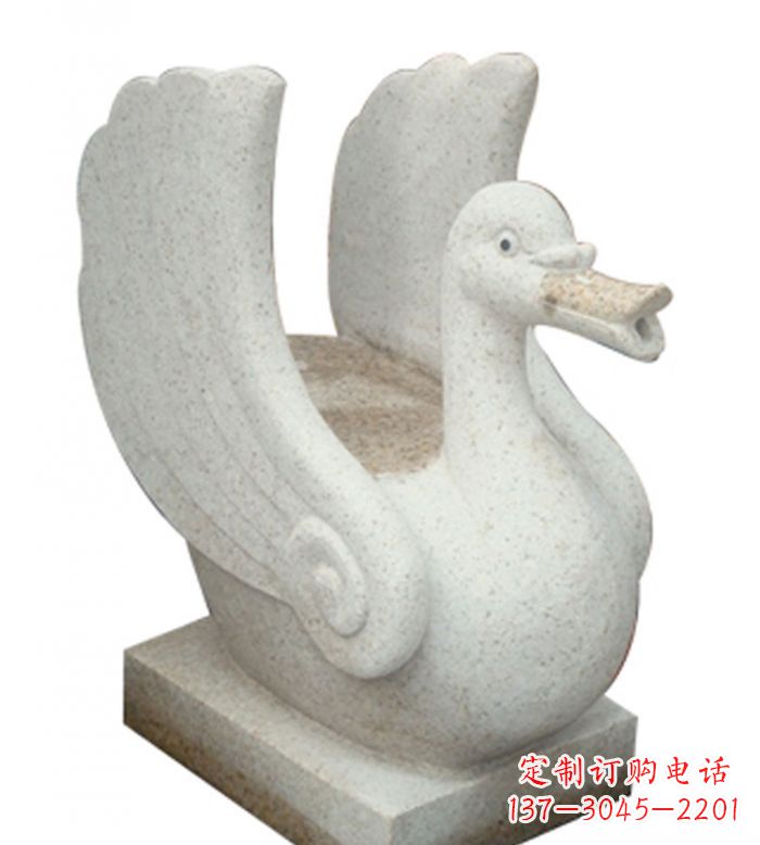 徐州小区景观大理石天鹅喷泉石雕 (2)