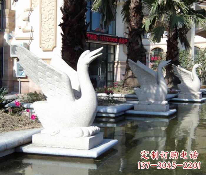 徐州小区景观大理石天鹅喷泉石雕