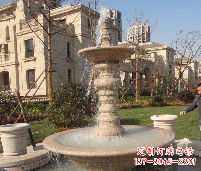 徐州小区景观多层喷泉石雕 (2)