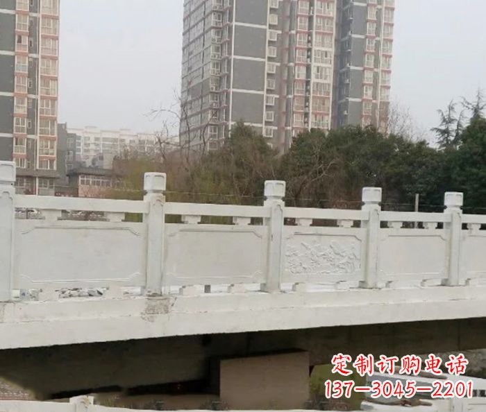 徐州小区景观汉白玉石雕栏板 (2)