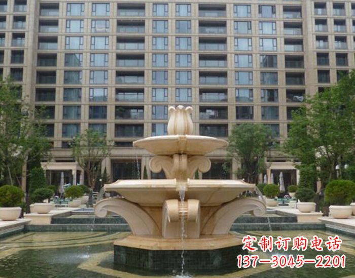 徐州小区景观晚霞红喷泉石雕 (2)