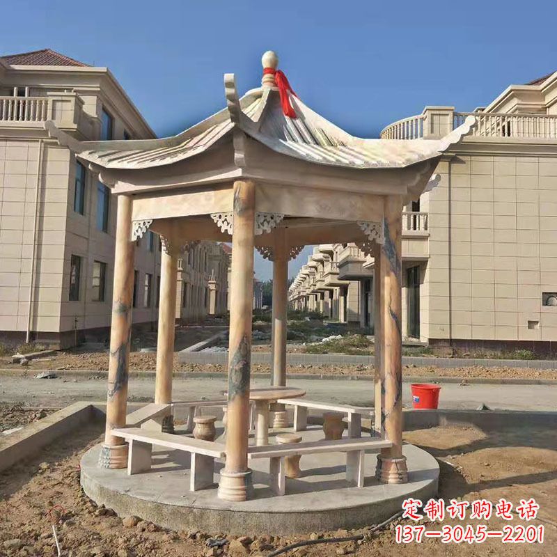 徐州小区庭院石雕凉亭