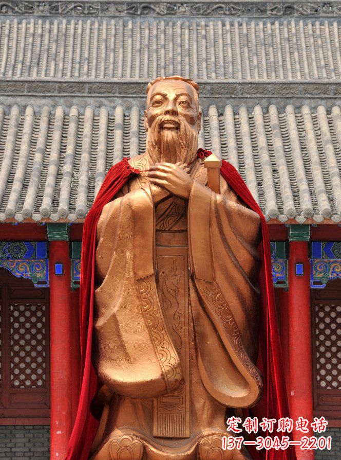 徐州校园古代名人孔子铜雕