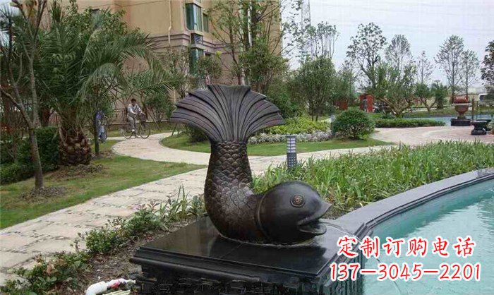 徐州鱼式喷泉小区景观铜雕
