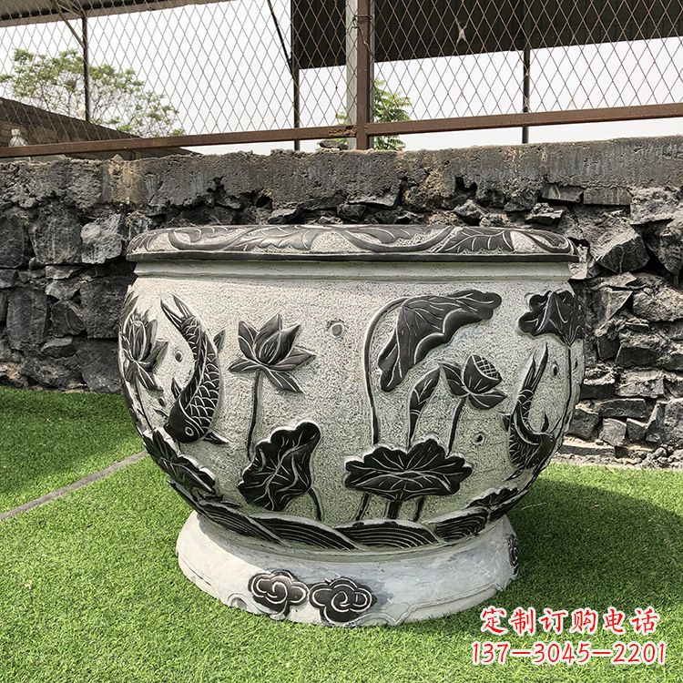 徐州鱼纹水缸石雕