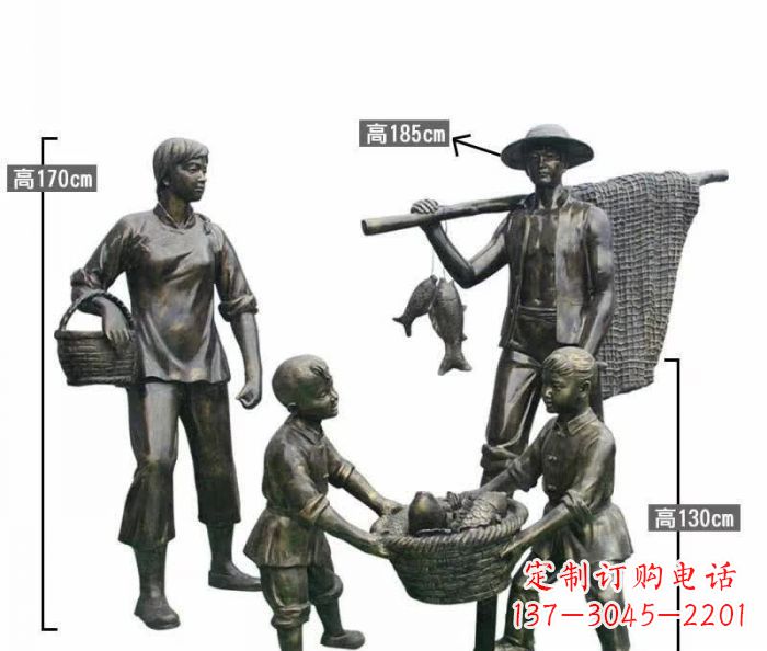 徐州渔夫捕鱼民俗铜雕 (3)