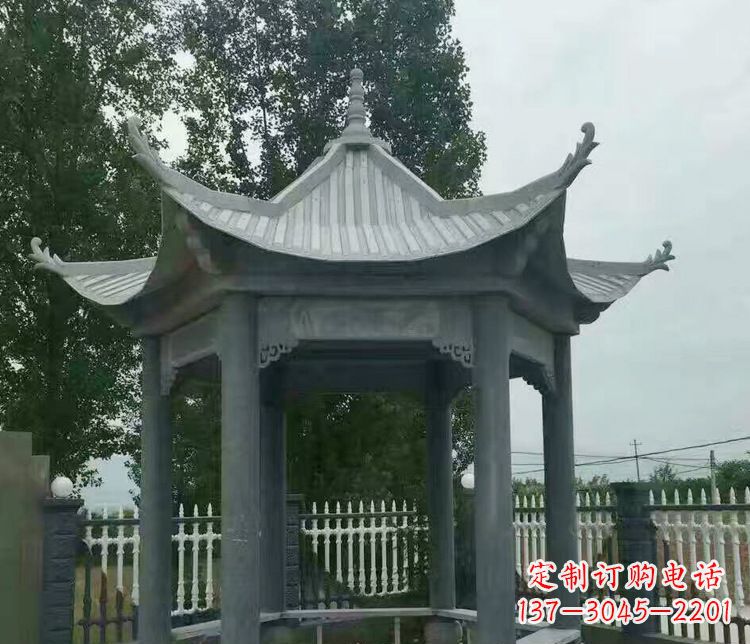 徐州园林仿古石凉亭景观石雕 (2)