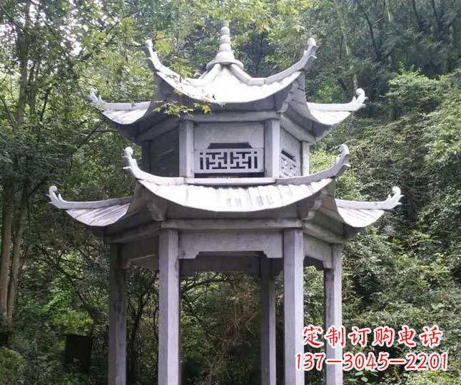 徐州园林仿古石凉亭景观石雕 (3)