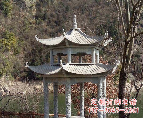 徐州园林仿古双层石雕凉亭