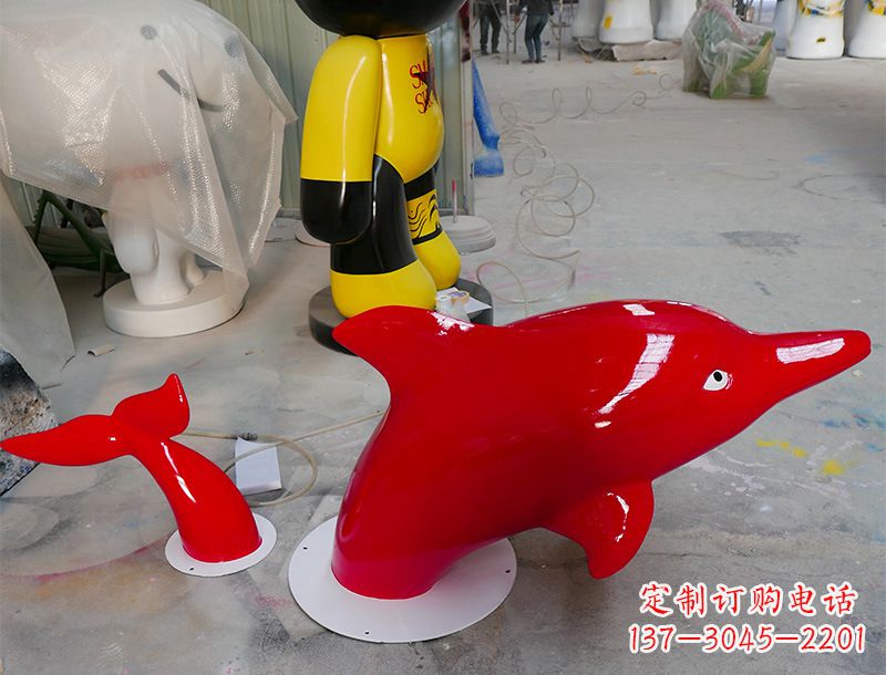 徐州园林广场创意海豚入水出水雕塑摆件