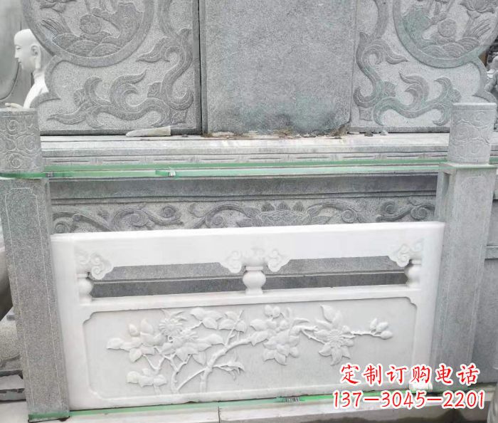 徐州园林汉白玉石浮雕栏板 (3)