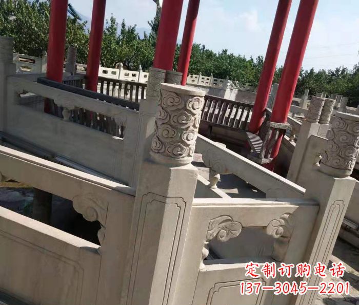 徐州园林景观大理石桥栏板石雕 (3)