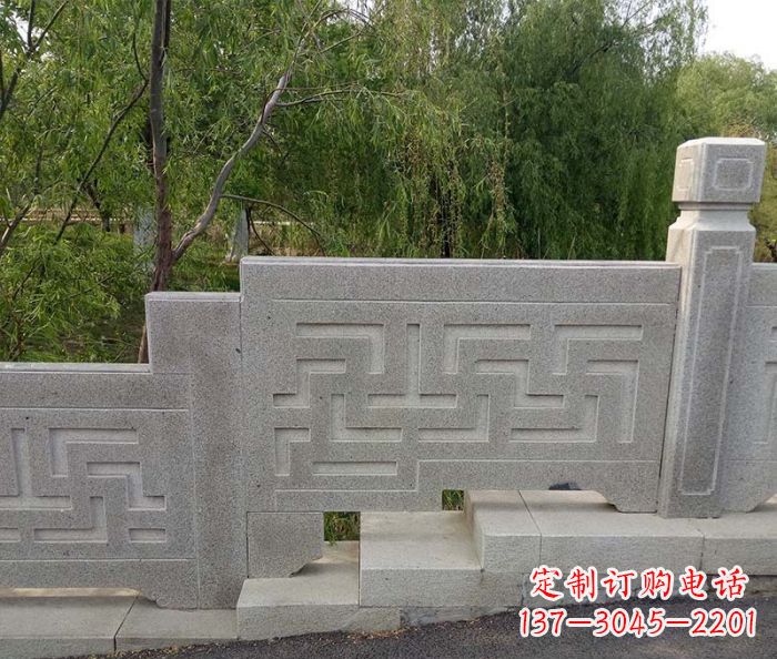 徐州园林景观大理石桥栏板石雕 (7)