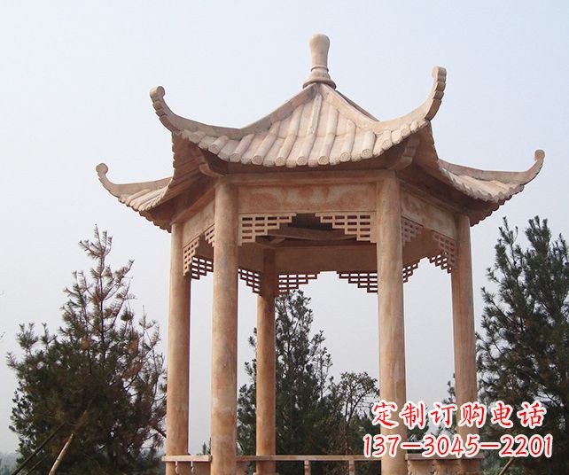 徐州园林景观单层石雕凉亭 (3)