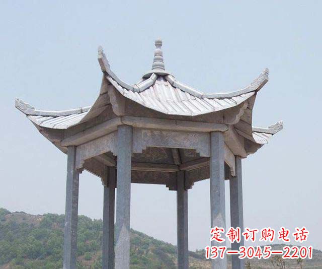 徐州园林景观单层石雕凉亭 (2)