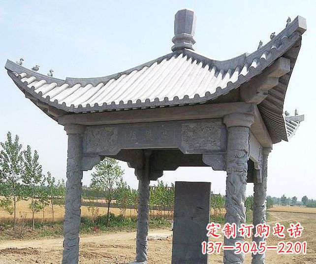 徐州园林景观单层石雕凉亭 (4)
