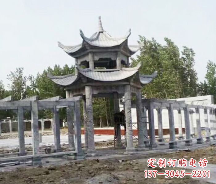徐州园林景观多层凉亭石雕 (2)