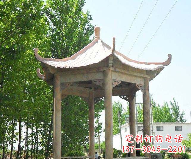 徐州园林景观单层石雕凉亭