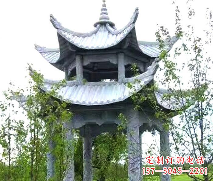 徐州园林景观仿古六角石凉亭