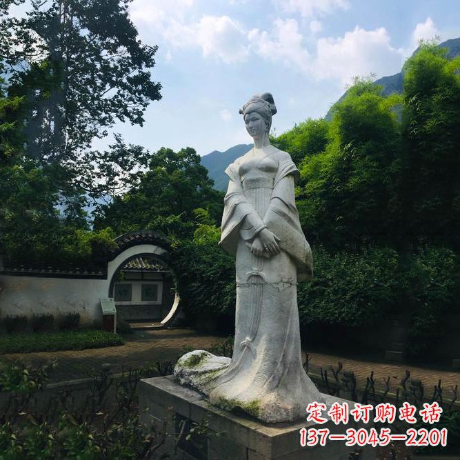 徐州园林历史名人塑像王昭君汉白玉雕塑