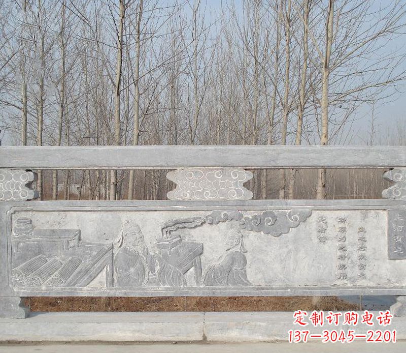 徐州园林石浮雕栏板景观石雕 (3)