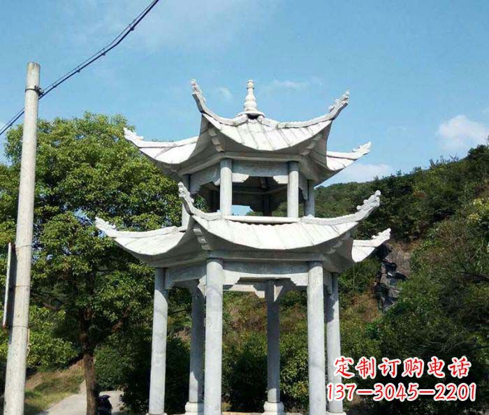 徐州园林双层凉亭石雕