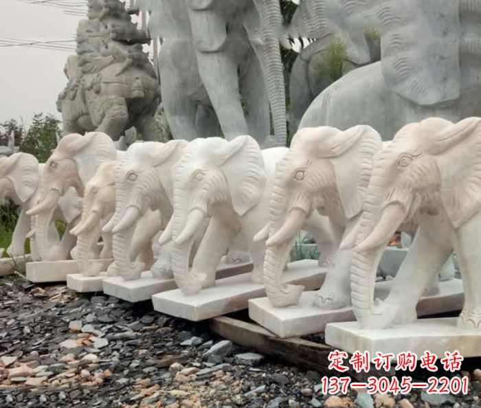 徐州招财晚霞红大象石雕 (3)