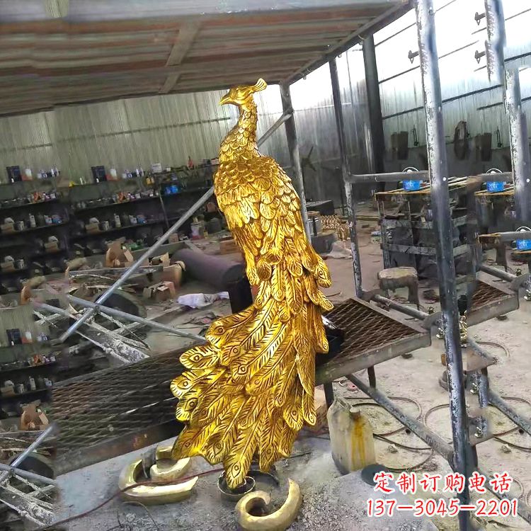 徐州中国古代传说中的瑞鸟凤凰鎏金铜雕