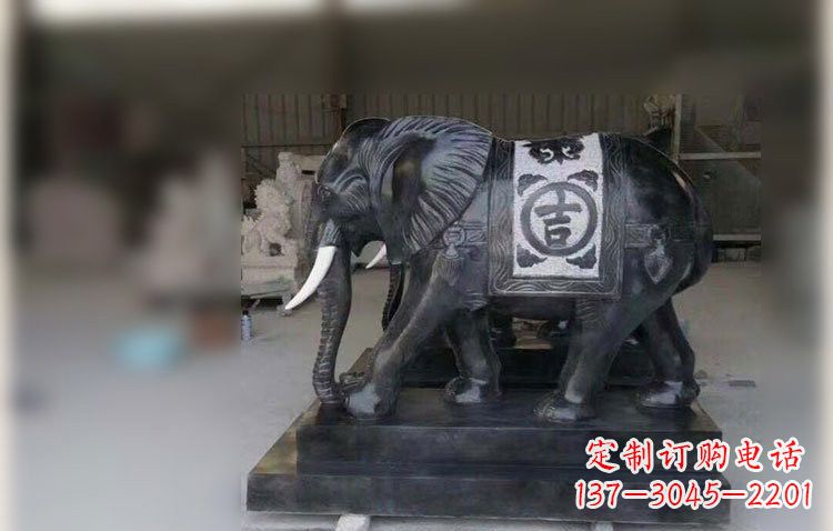 徐州中国黑石材大象雕塑