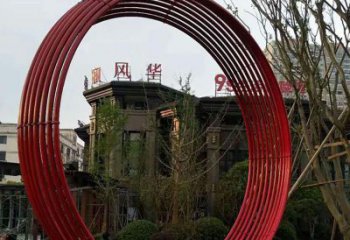 徐州小区不锈钢圆环景观雕塑