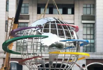 徐州校园彩色不锈钢地球仪雕塑