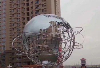 徐州校园镂空不锈钢地球仪雕塑