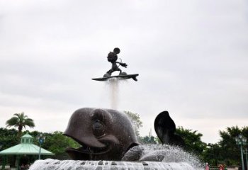 徐州鱼和小孩水景喷泉