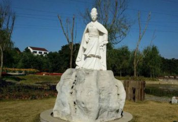 徐州虞姬石雕塑-公园历史名人楚汉时期美女雕像