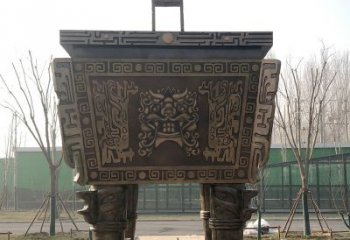 徐州园林广场大型铜方鼎铸铜司母戊鼎景观雕塑