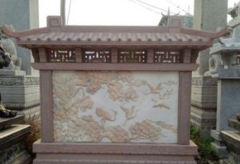 徐州园林景观松鹤石浮雕影壁