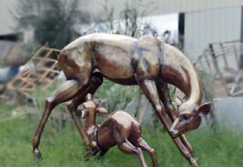 徐州园林铜雕母子鹿雕塑