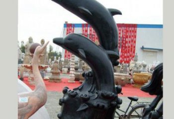 徐州中国黑海豚石雕