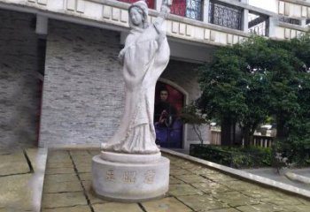 徐州中国历史名人古代美女王昭君弹琵琶石雕像