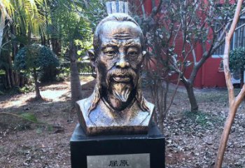 徐州中国历史名人战国时期著名爱国诗人屈原铸铜头像雕塑