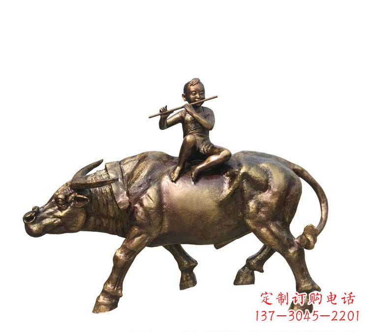 徐州铸铜牧童牛雕塑