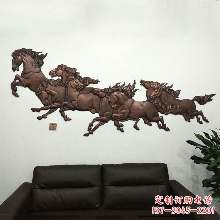 徐州紫铜马儿浮雕装饰画