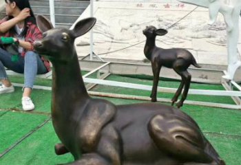 徐州铸铜广场动物鹿雕塑 