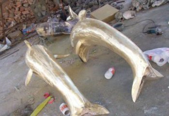 徐州铸铜海豚公园动物铜雕