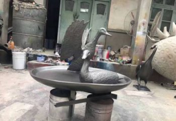 徐州铸铜天鹅雕塑公园天鹅流水摆件铜雕