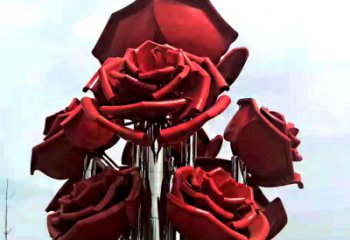 徐州大型不锈钢玫瑰花雕塑