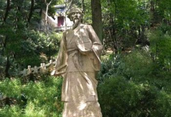 徐州祖冲之公园雕塑-砂岩雕刻的历史名人古代数学家