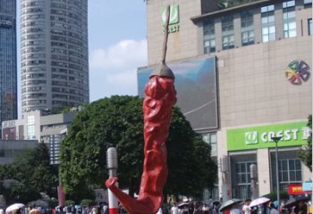 徐州广场不锈钢辣椒雕塑 